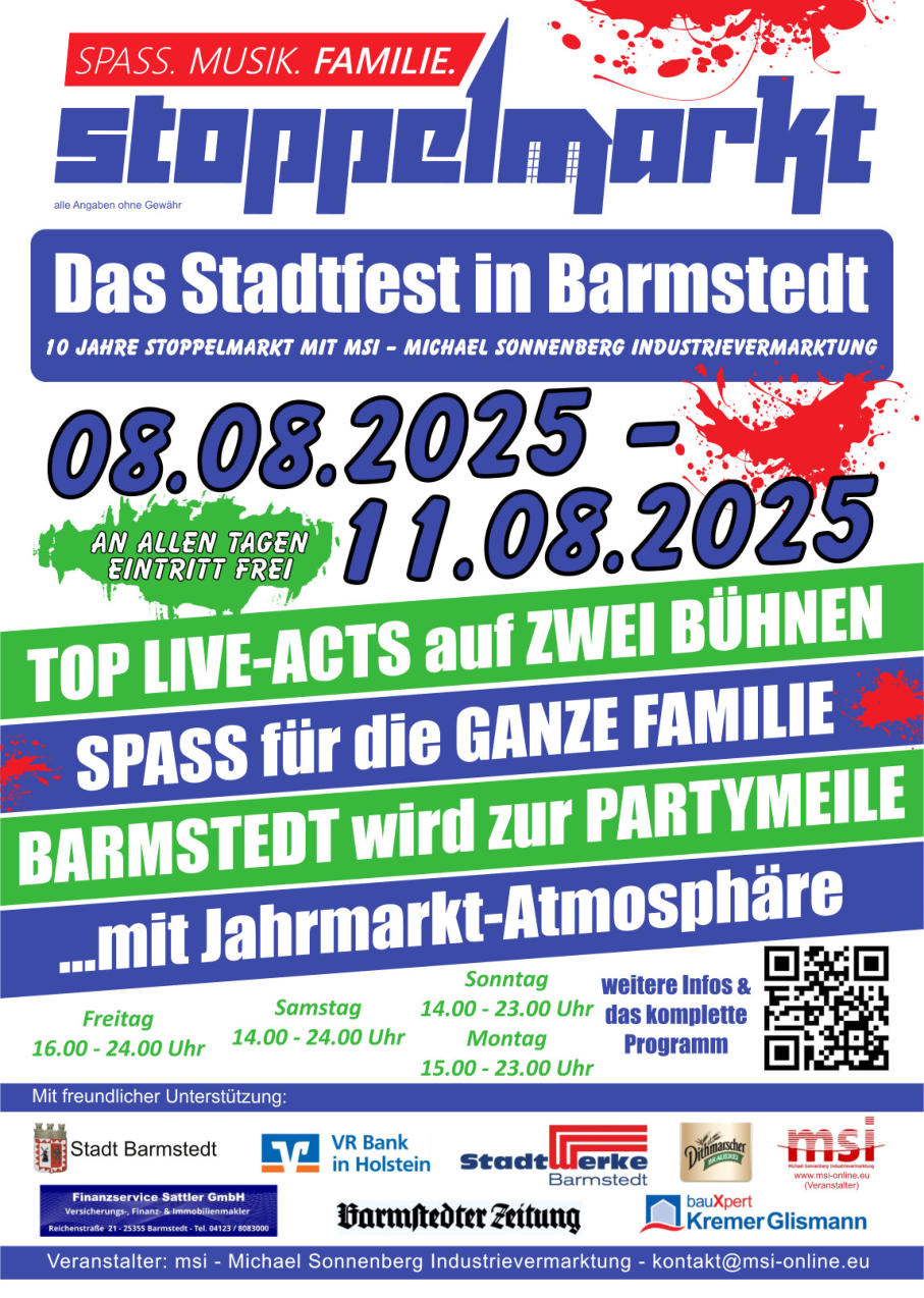 Barmstedt Stoppelmarkt Flyer 2025